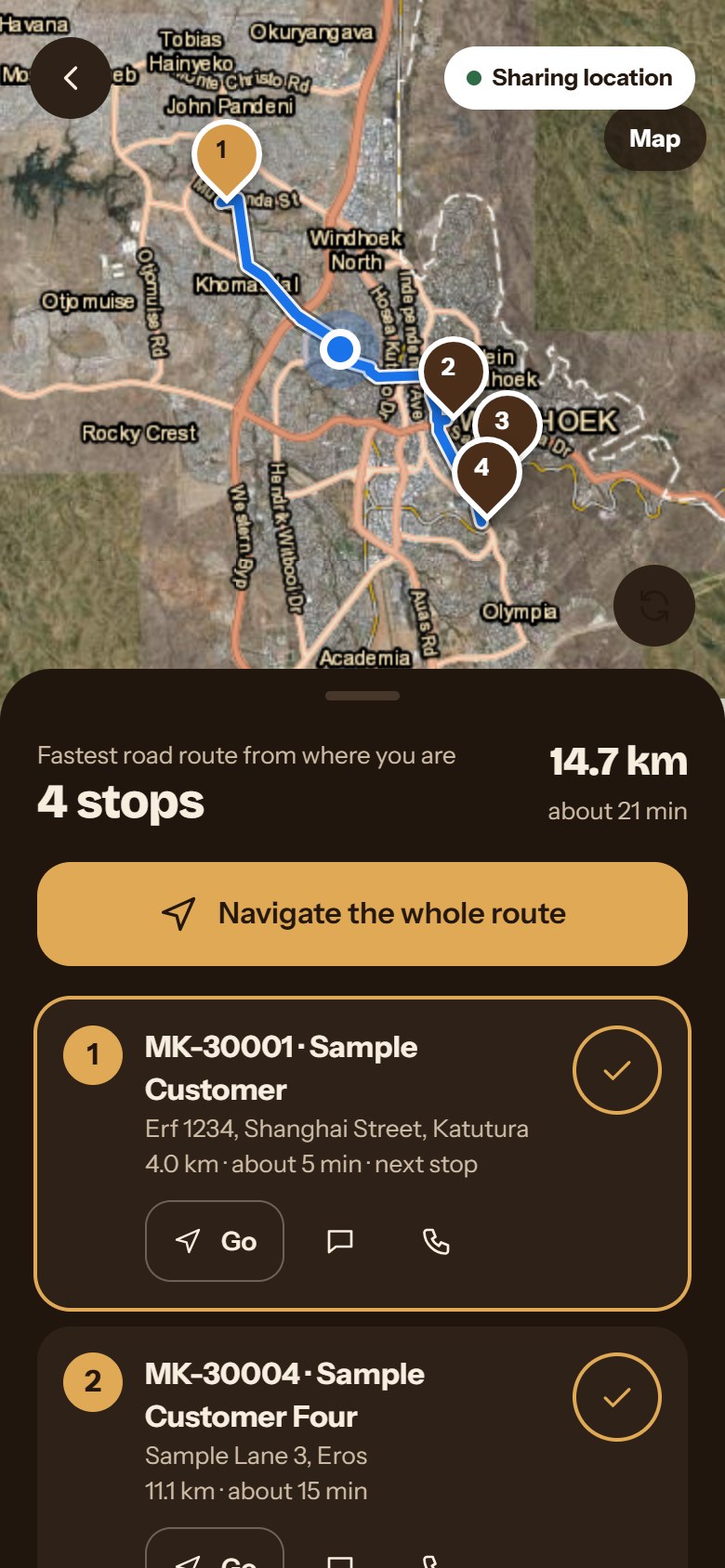 Mee Kakwiila driver screen